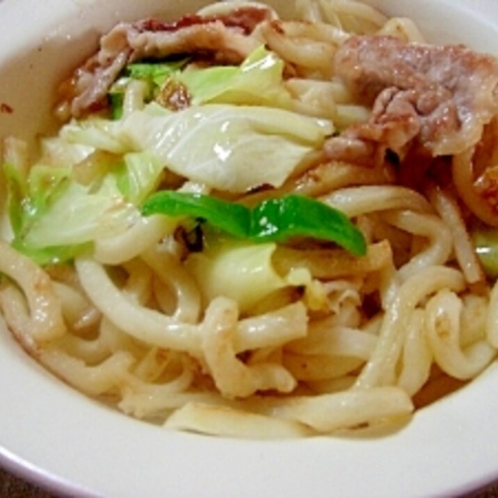 塩麹で焼きうどん